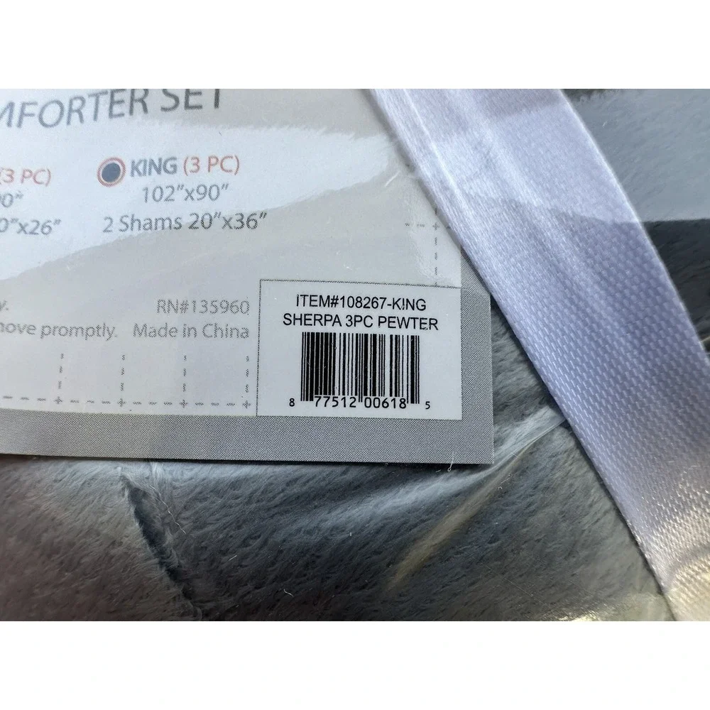 ⚡Cathay Home Ultimate Luxury Reversible Micromink & Sherpa Sz King Comforter Set